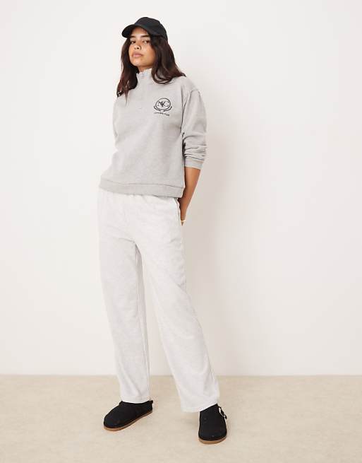 asos New Look wide leg joggers in grey marl asos New Look wide leg joggers in grey marl