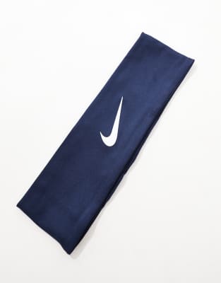 Asos Nike Dri-Fit Fury Classic Headband In Navy