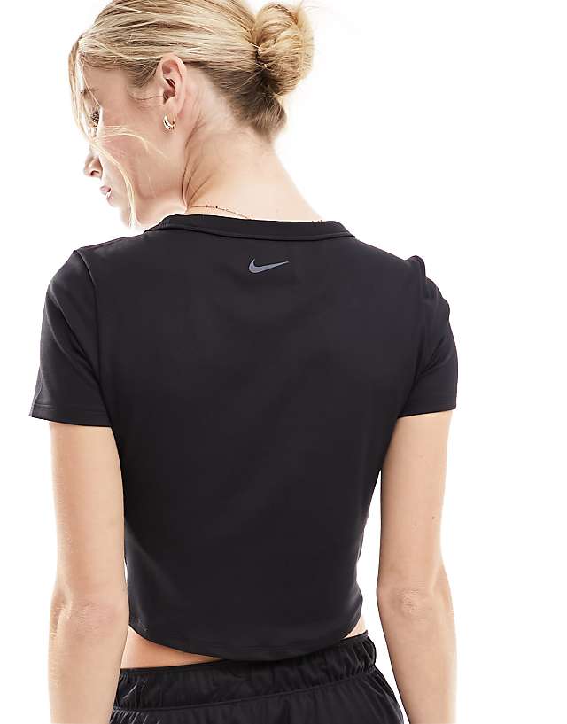 Asos Nike One Dri-Fit Tight Crop T-shirt In Black