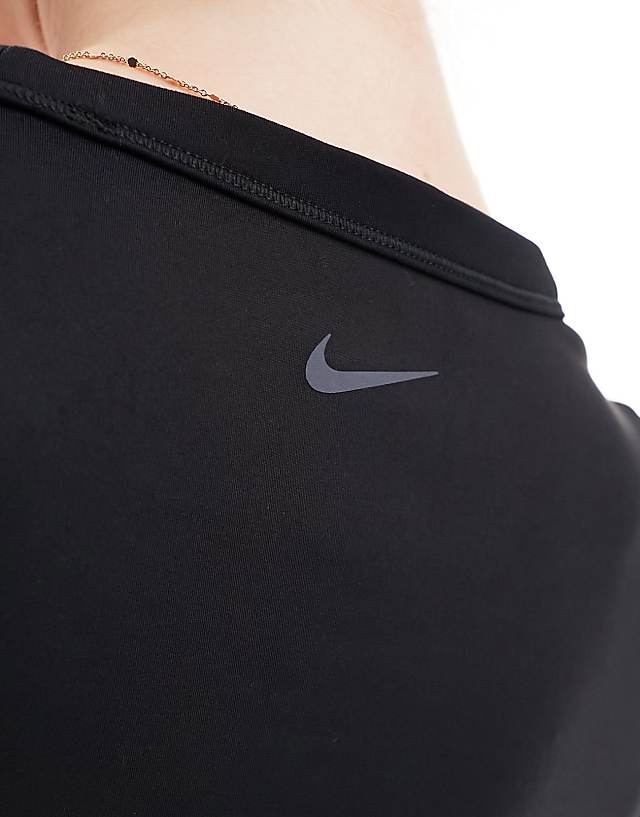 Asos Nike One Dri-Fit Tight Crop T-shirt In Black