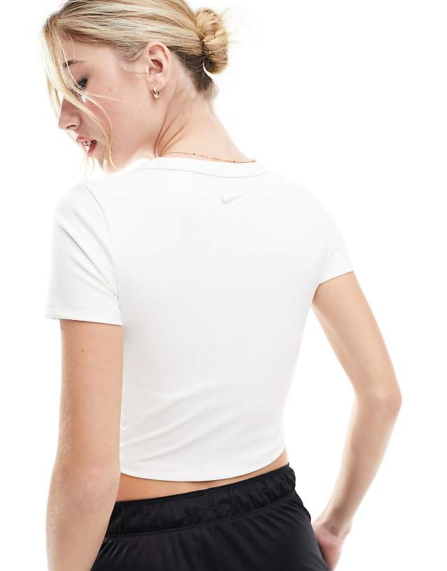 Asos Nike One Dri-Fit Tight Crop T-shirt In White