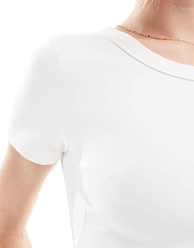 Asos Nike One Dri-Fit Tight Crop T-shirt In White