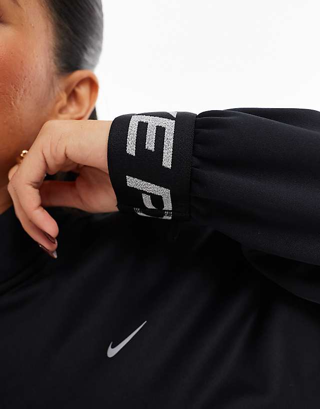 Asos Nike Pro Training Cropped Fleece In Black