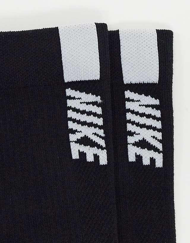 Asos Nike Running 2 Pack Crew Socks In Black