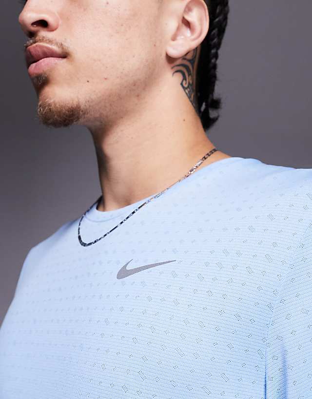 Asos Nike Running Miler Breathe T-shirt In Blue