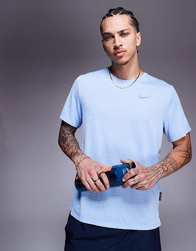 asos Nike Running Miler Breathe t-shirt in blue