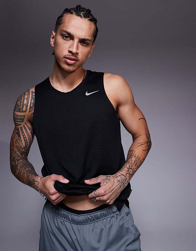asos Nike Running Miler Breathe vest in black