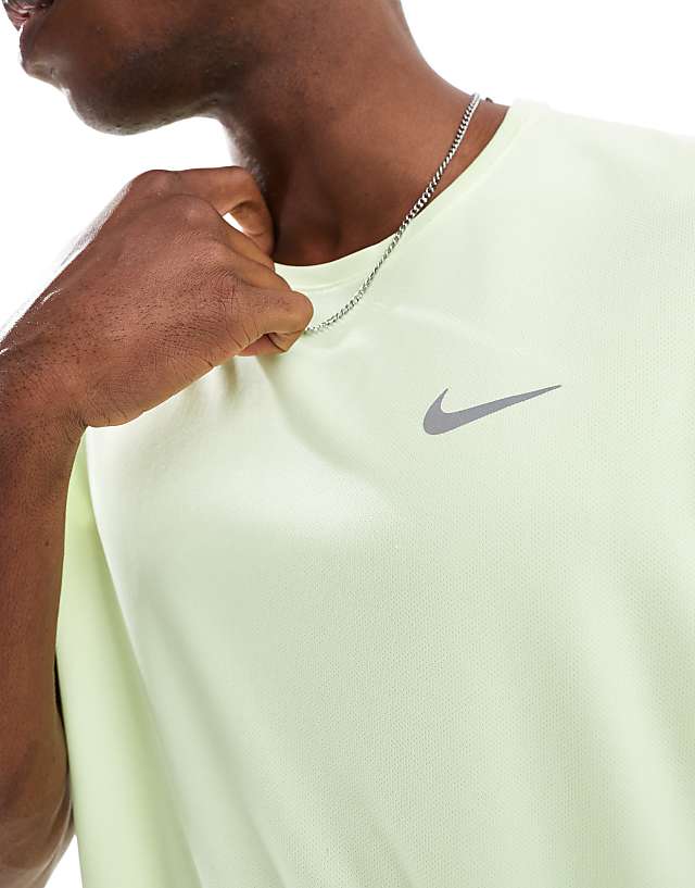 Asos Nike Running Miler Dri-FIT T-shirt In Green
