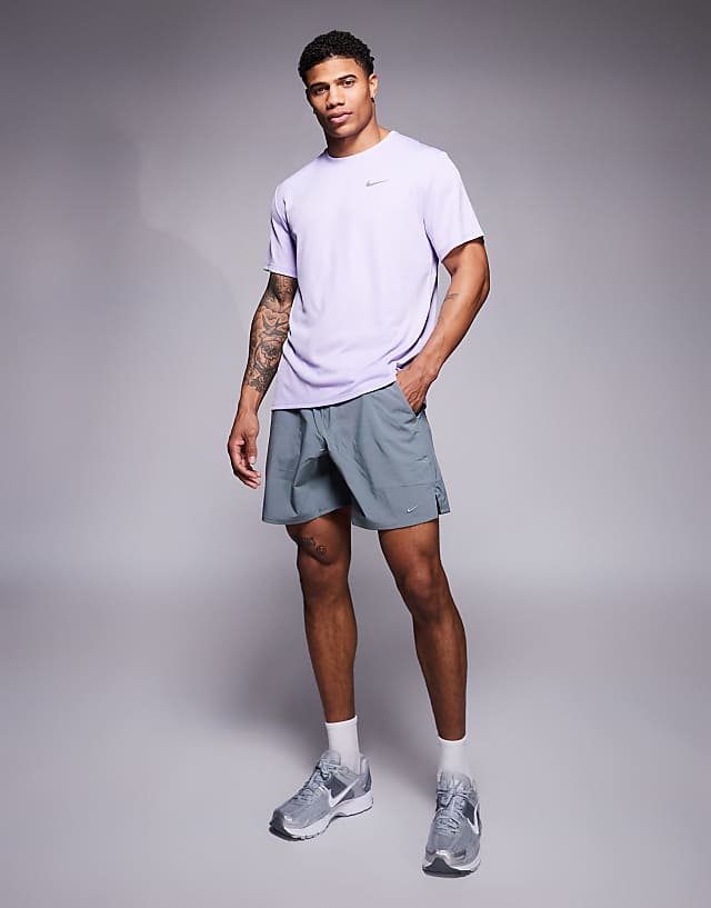 Asos Nike Running Miler Dri-FIT T-shirt In Lilac