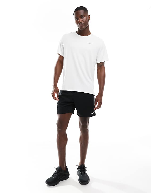 Asos Nike Running Miler Dri-FIT T-shirt In White