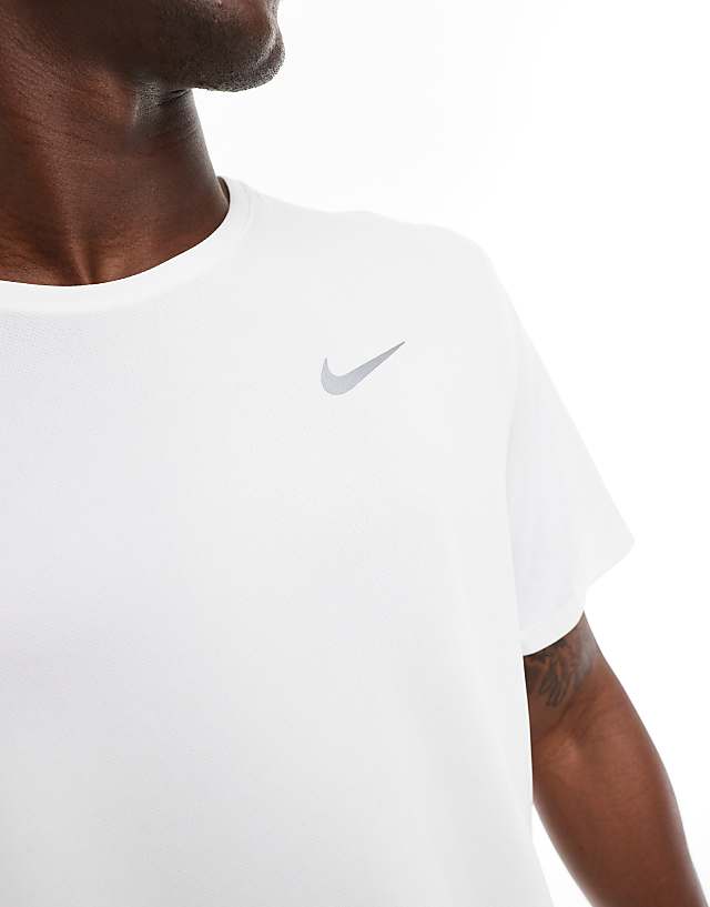 Asos Nike Running Miler Dri-FIT T-shirt In White