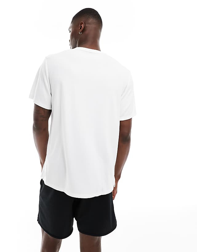 Asos Nike Running Miler Dri-FIT T-shirt In White