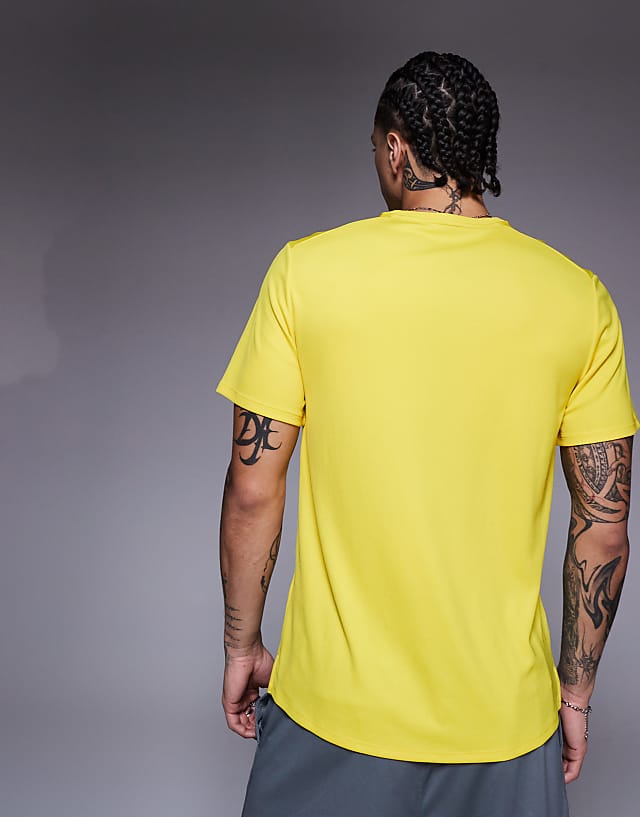 Asos Nike Running Miler Dri-FIT T-shirt In Yellow