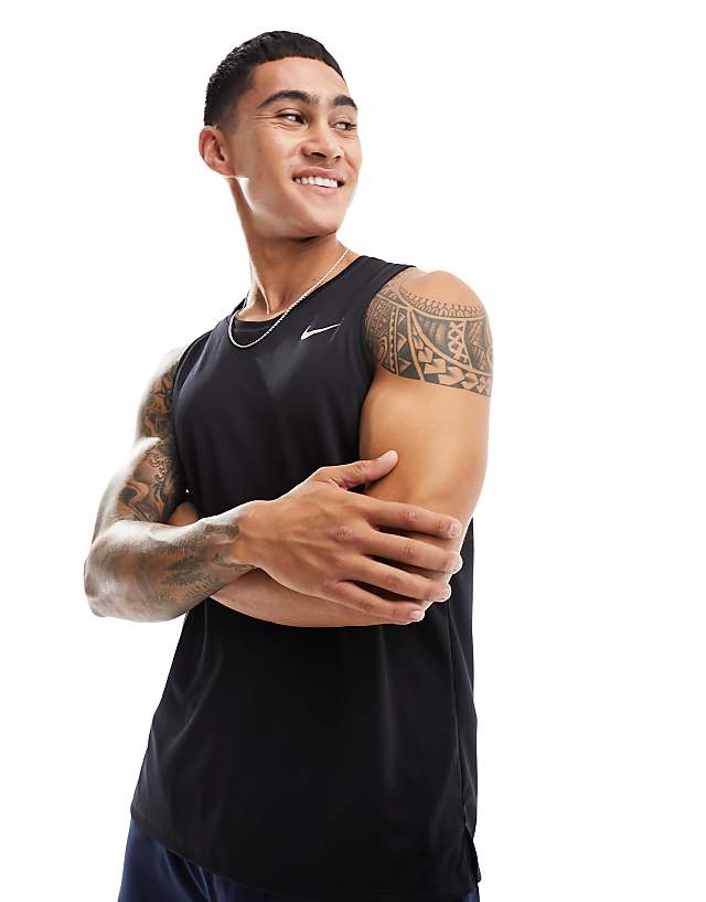 asos Nike Running Miler Dri-FIT vest in black