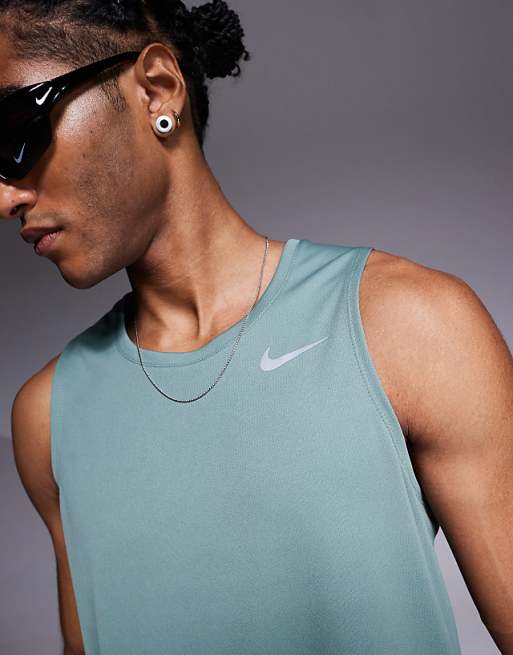 Asos Nike Running Miler Dri-FIT Vest In Green