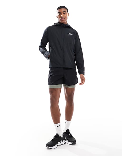 Asos Nike Running Miler Flash Jacket In Black