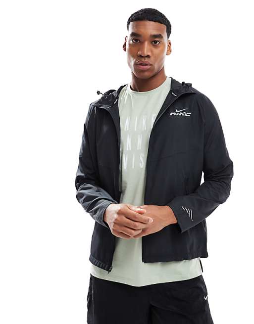 asos Nike Running Miler Flash jacket in black