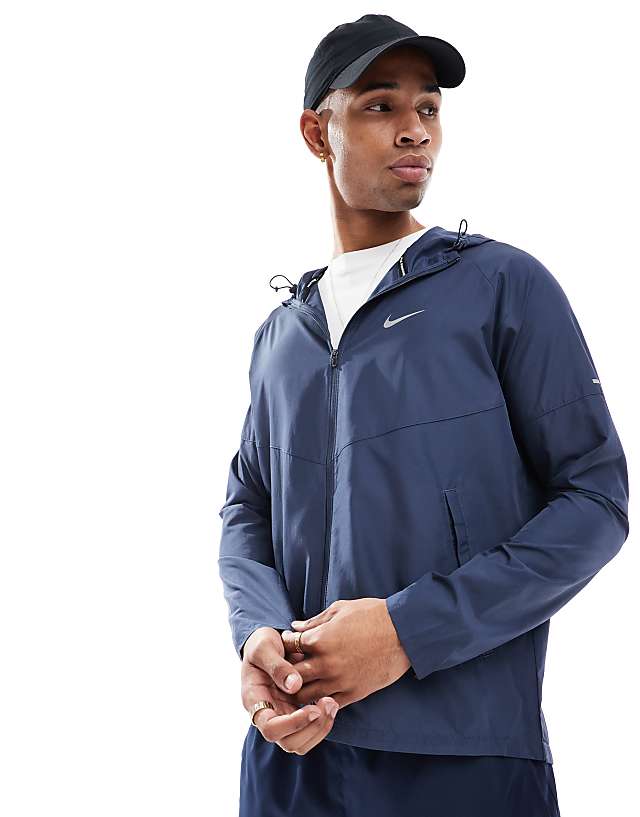 asos Nike Running Miler jacket in blue