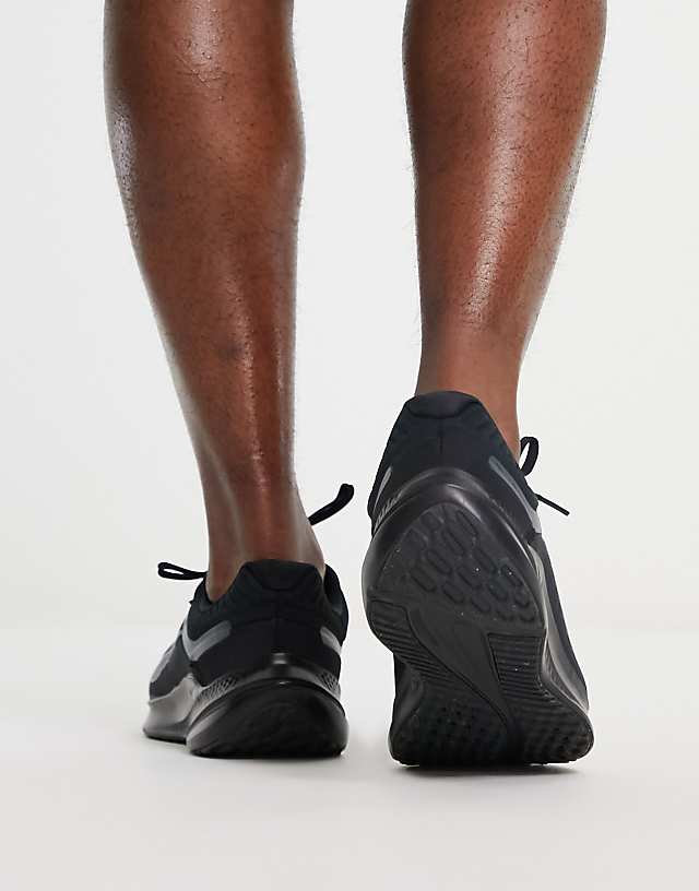 Asos Nike Running Quest 5 Trainers In Triple Black