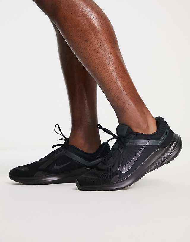 Asos Nike Running Quest 5 Trainers In Triple Black