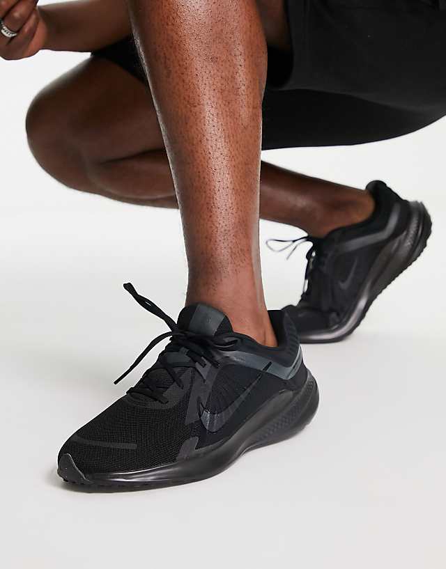 Asos Nike Running Quest 5 Trainers In Triple Black