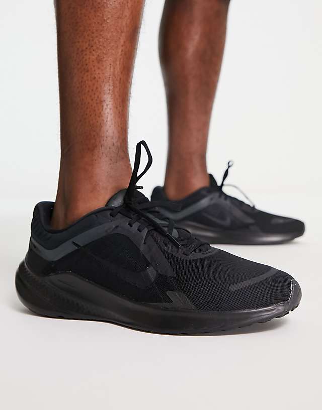 asos Nike Running Quest 5 trainers in triple black