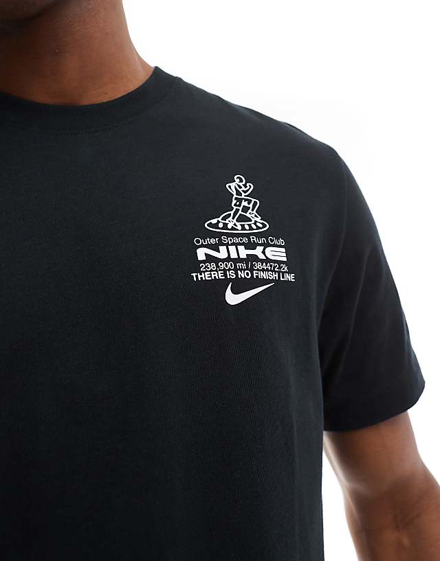 Asos Nike Running Run Graphic T-shirt In Black