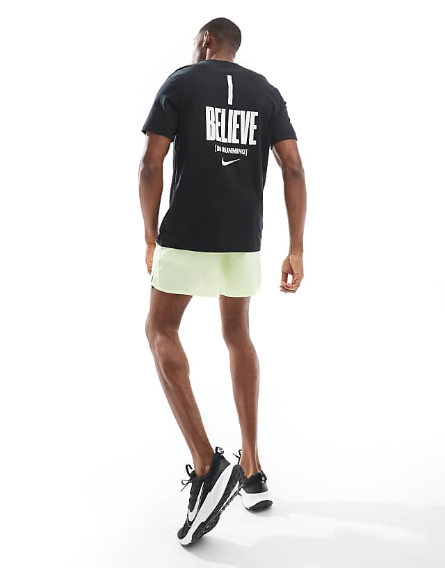 Asos Nike Running Run Graphic T-shirt In Black