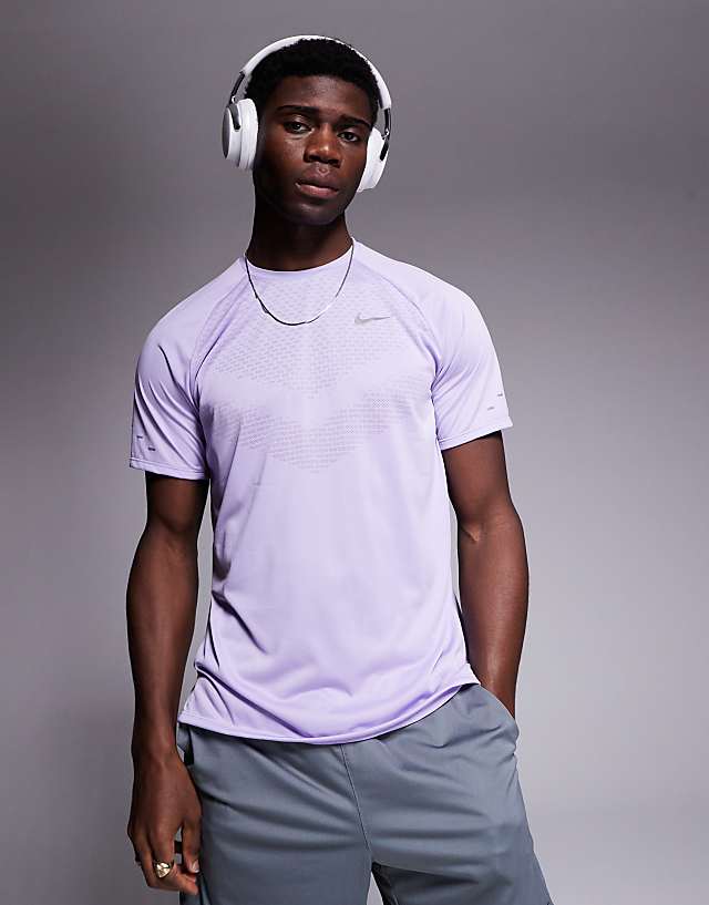 asos Nike Running Stride Dri-FIT t-shirt in lilac