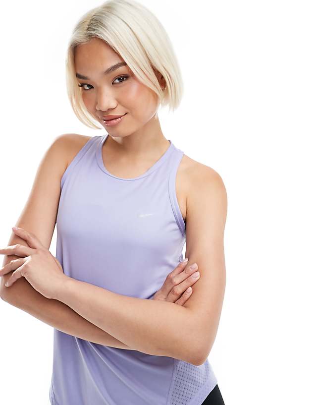 Asos Nike Running Tempo Dri-Fit Vest In Lilac