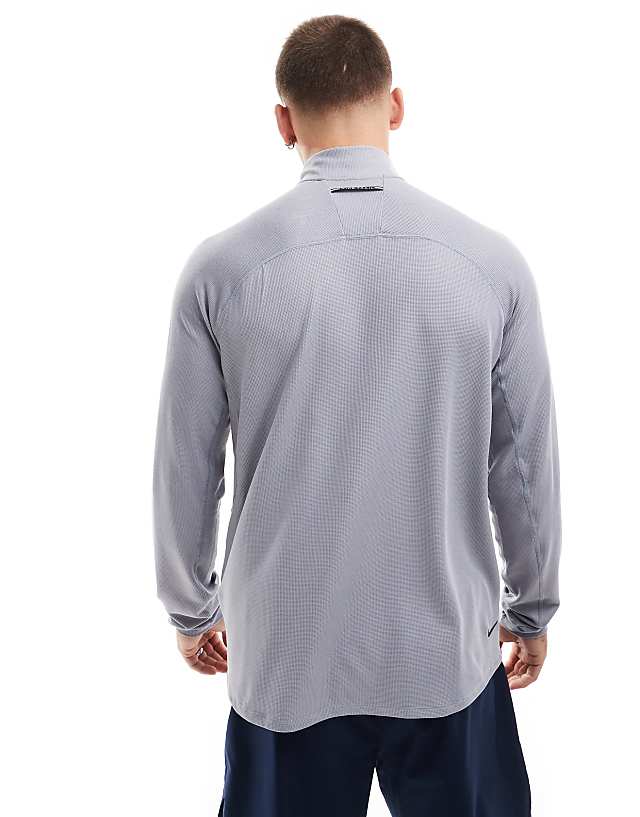 Asos Nike Running Trail 1/4 Zip Sweatshirt In Grey