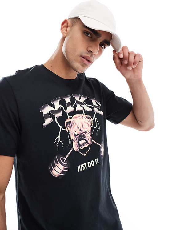 asos Nike Training Bulldog print t-shirt in black