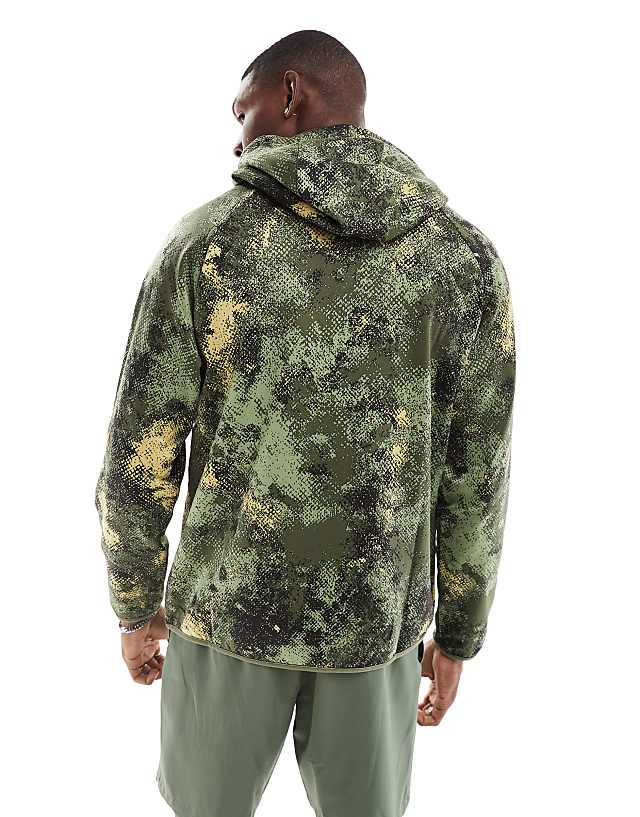 Asos Nike Training Camo Print Hoodie In Green