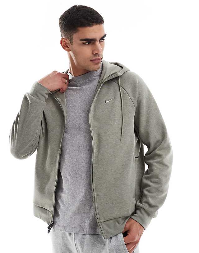 asos Nike Training Dri-FIT hoodie in light khaki