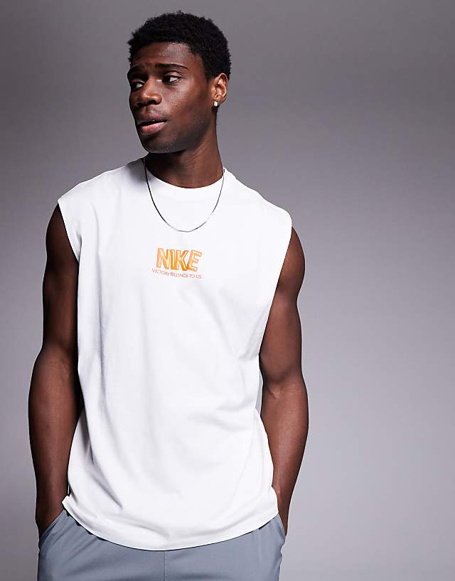 Asos Nike Training Gym Life Graphic Vest In White