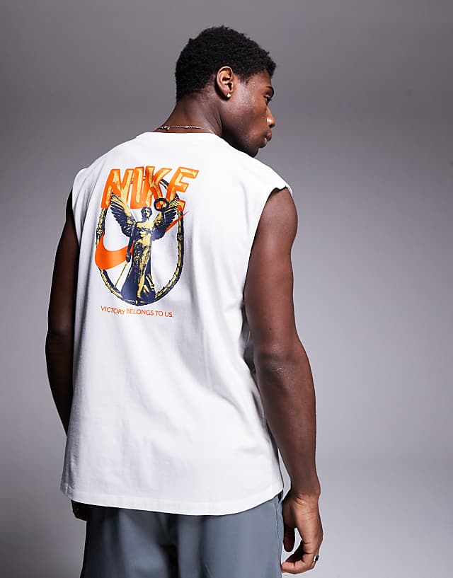 asos Nike Training Gym Life graphic vest in white