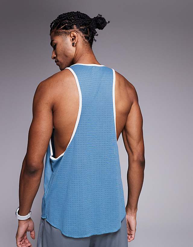 Asos Nike Training Heritage Vest In Blue