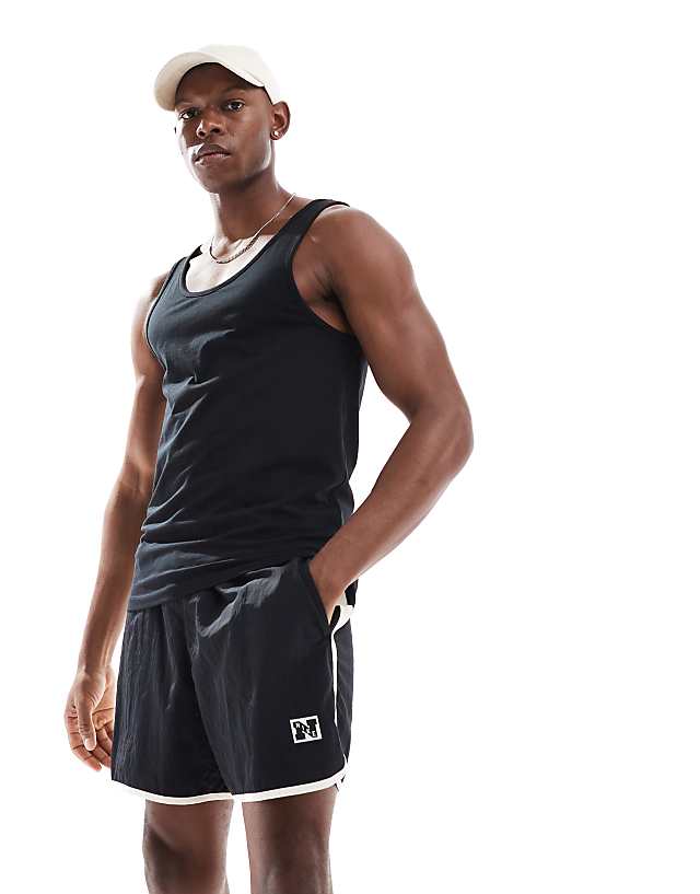 Asos Nike Training Heritage Woven Shorts In Black