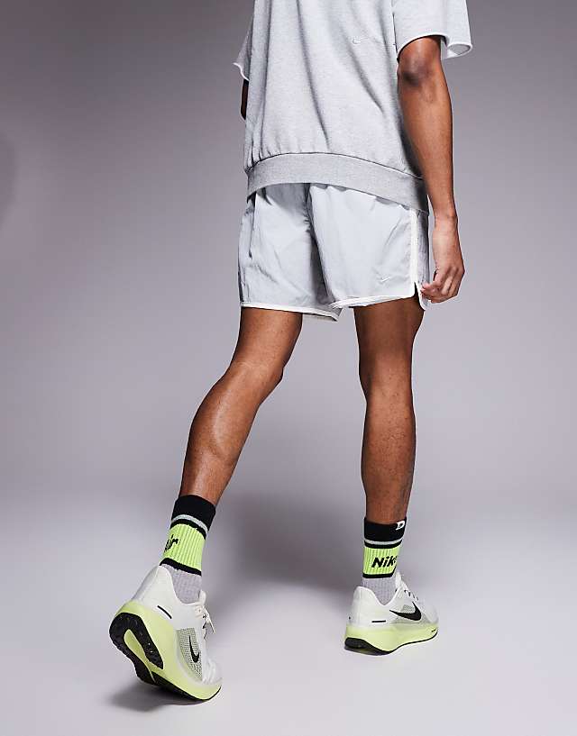Asos Nike Training Heritage Woven Shorts In Grey