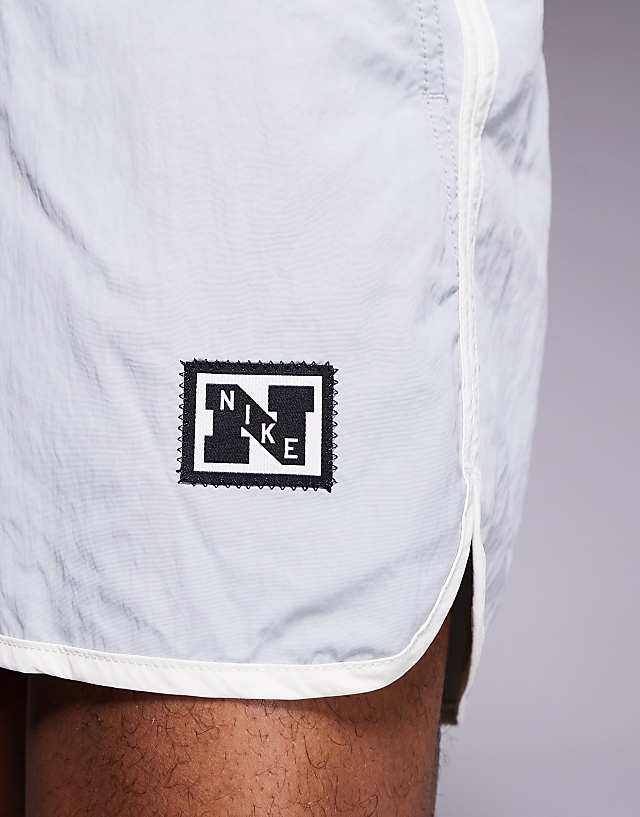 Asos Nike Training Heritage Woven Shorts In Grey