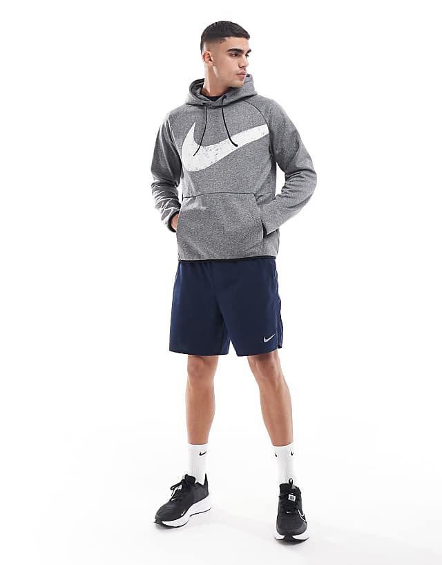 Asos Nike Training Swoosh Graphic Hoodie In Black