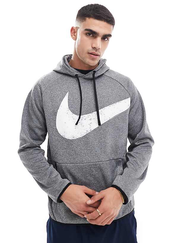 asos Nike Training Swoosh graphic hoodie in black