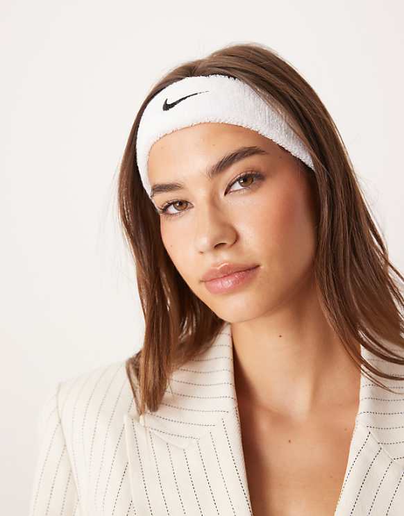 asos Nike Training Swoosh unisex headband in white