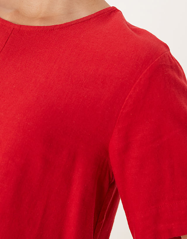 Asos Nobody's Child Billy Linen Top Co-ord In Red