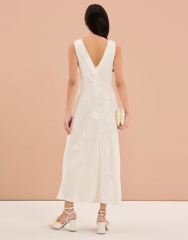 Asos OMNES Iris All Over Print Maxi Dress In Ivory