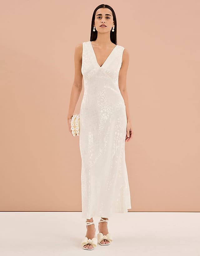 asos OMNES Iris all over print maxi dress in ivory