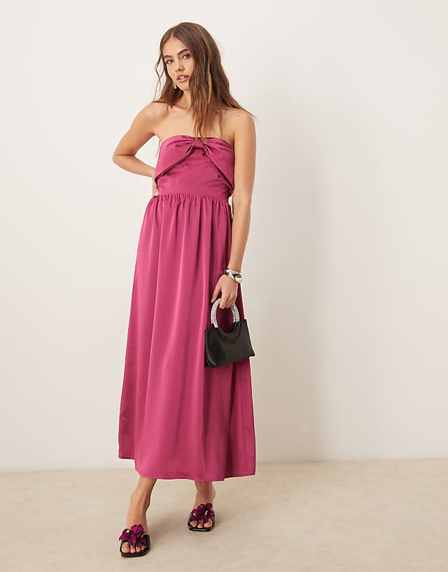 asos OMNES Millie Bandeau Dress in Magenta