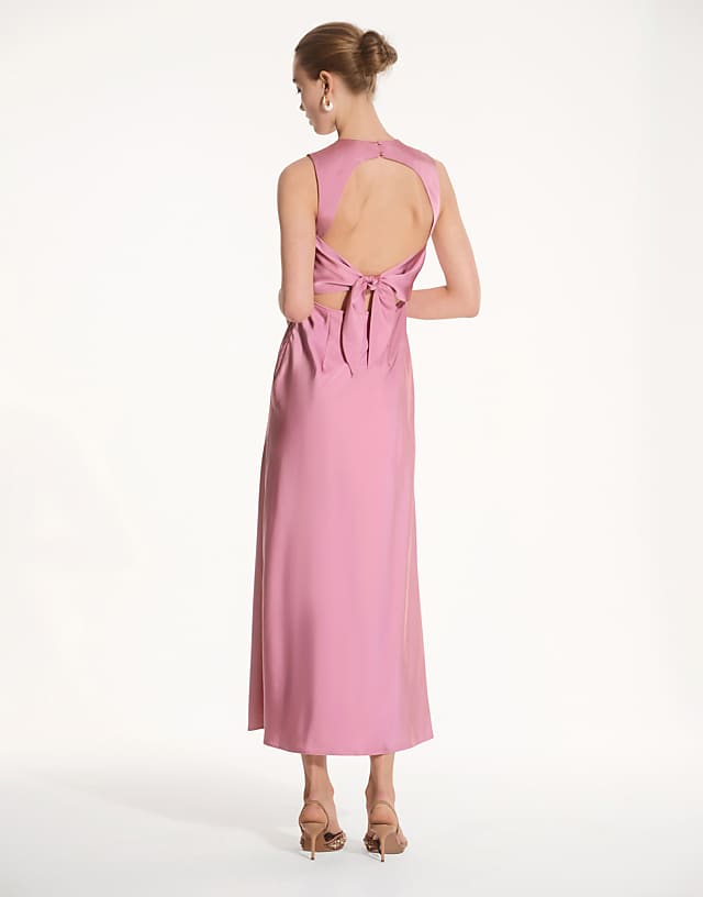 Asos OMNES Nova Satin Bridesmaid Dress In Pink