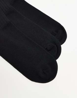 Asos ON 3 Pack Logo High Socks In Black