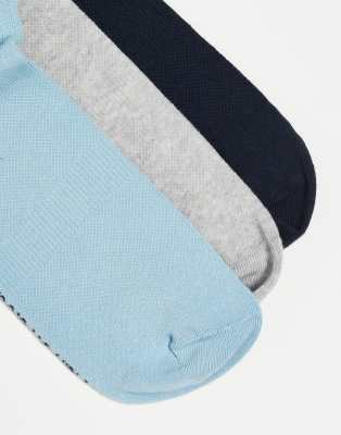 Asos ON 3 Pack Logo High Socks In Blue